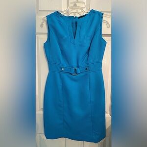 Tahari Aqua Sleeveless Size 6 Dress